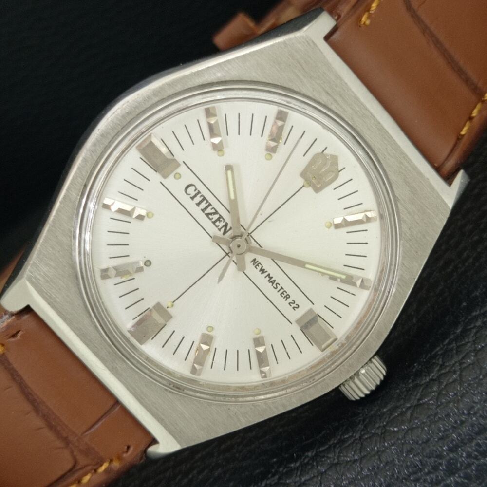 Vintage 1988 Citizen Manual Wound Mens Silver Watch & Silver Accents